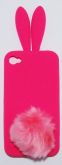 Capa-Iphone-4 4S-Silicone-Rabito-Rosa